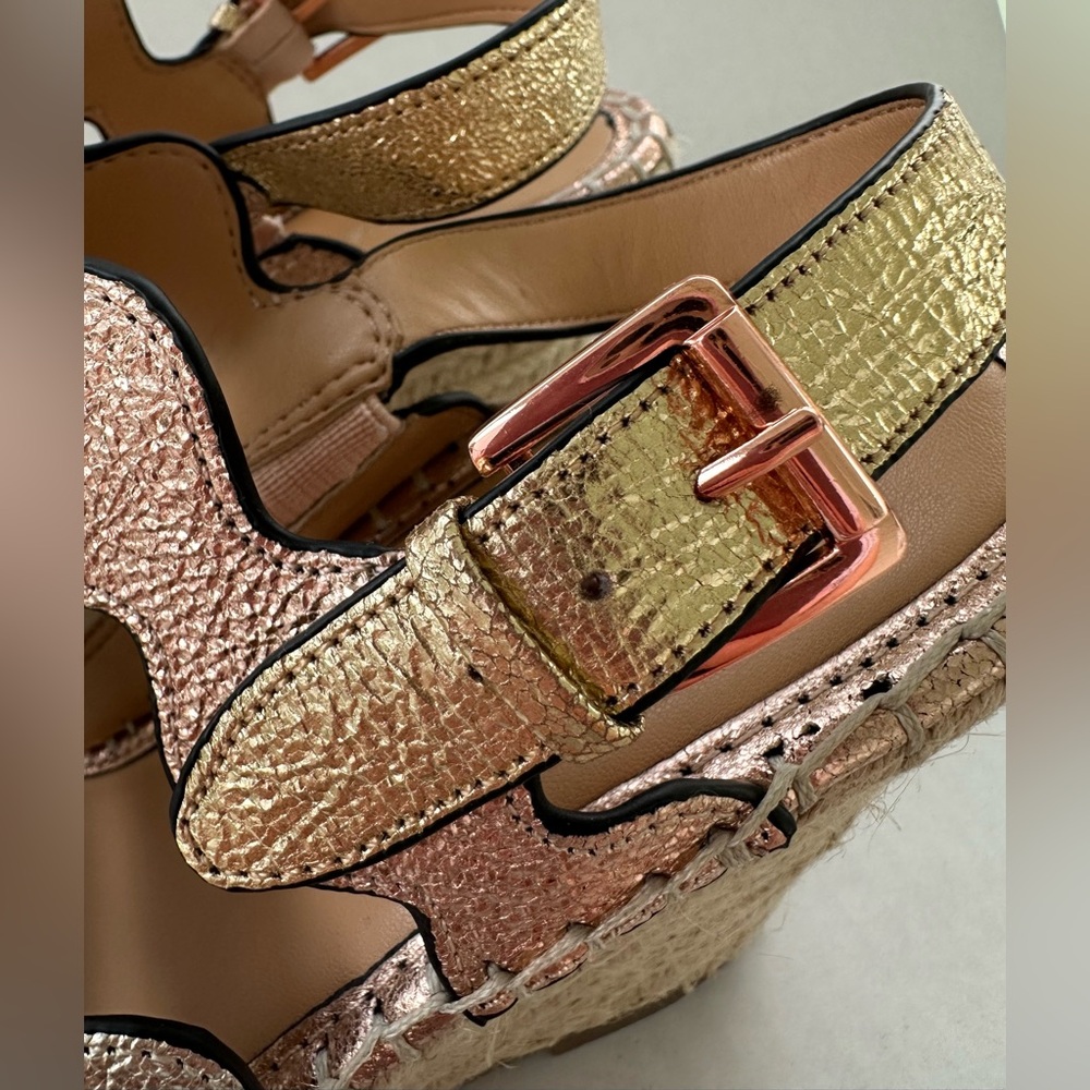 Marc Fisher Metallic Wave Espadrille Sandals - Gold, Silver & Rose Gold - Picture 9 of 17